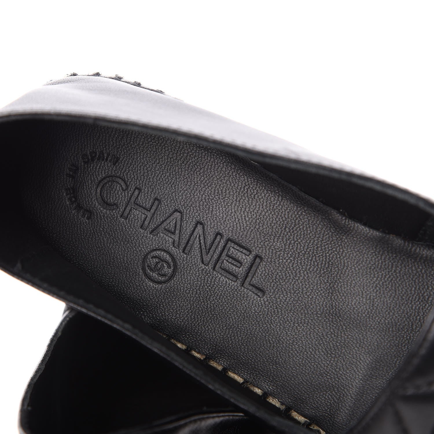 Chanel Lambskin Quilted CC Espadrilles 38 Black 9 of 10