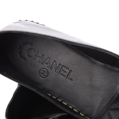Chanel Lambskin Quilted CC Espadrilles 38 Black 9 of 10