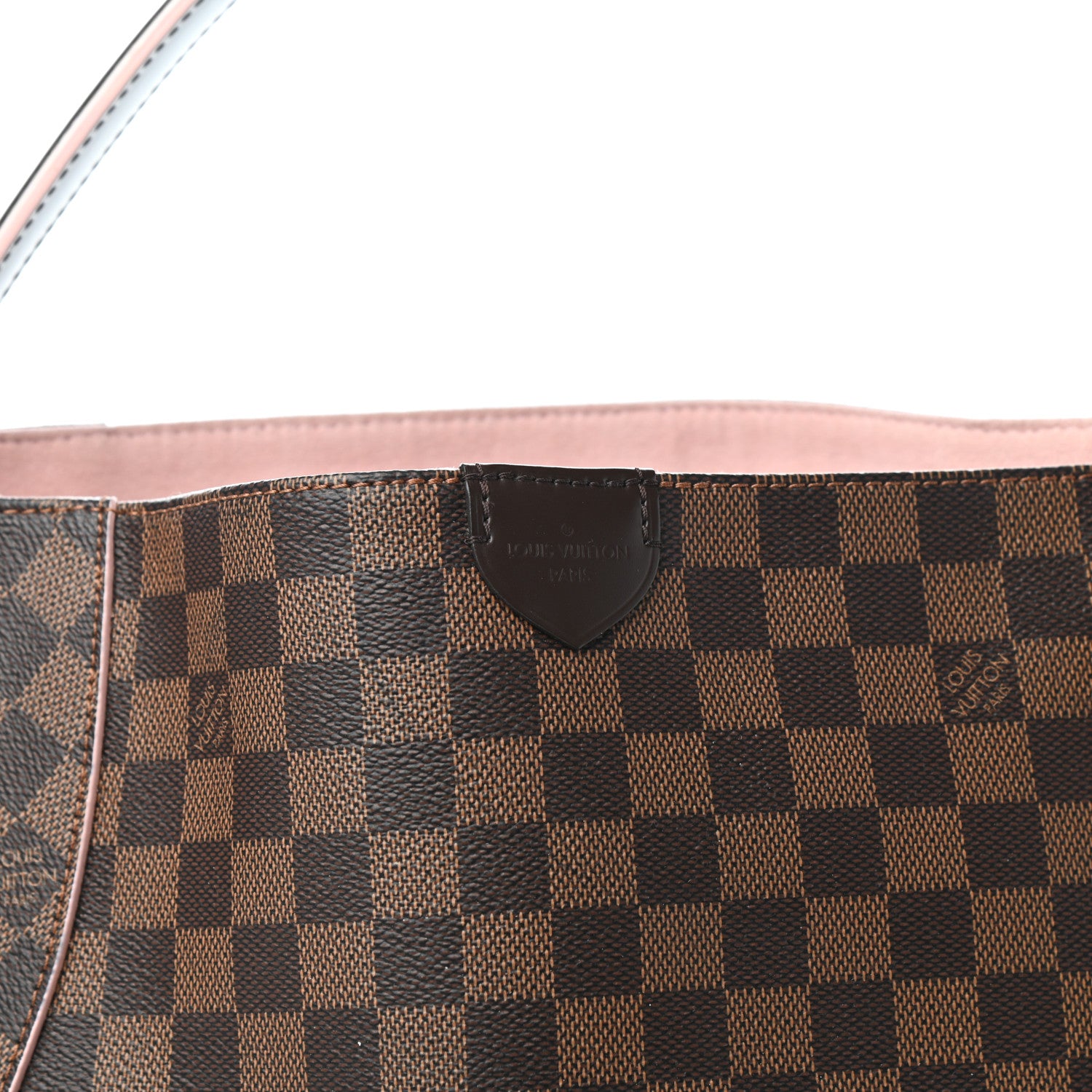 Louis Vuitton Damier Ebene Caissa Hobo Rose Ballerine 9 of 9