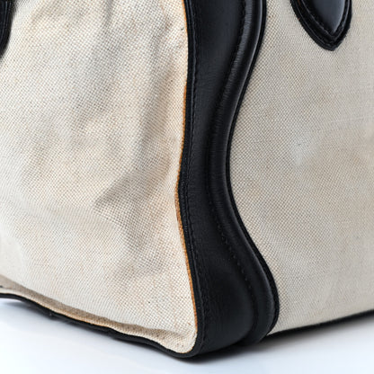 Celine Natural Canvas Smooth Calfskin Mini Luggage Cream 8 of 34