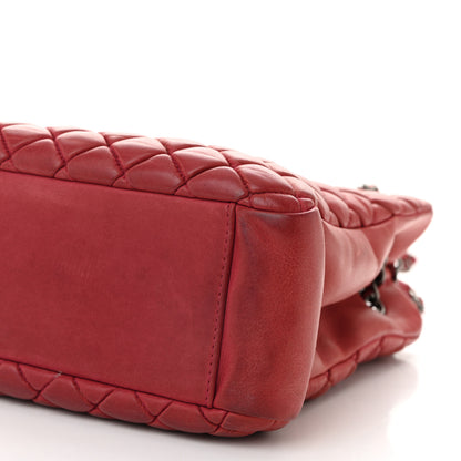 Chanel Iridescent Calfskin Small New Bubble Quilt Tote Red 9 of 10