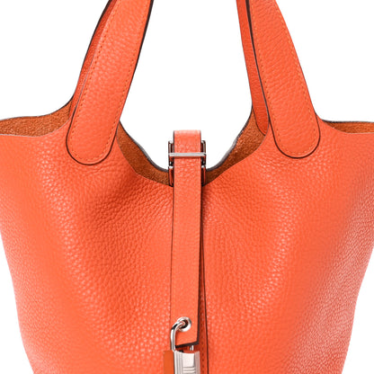 Hermes Taurillon Clemence Picotin Lock 18 PM Orange 8 of 11