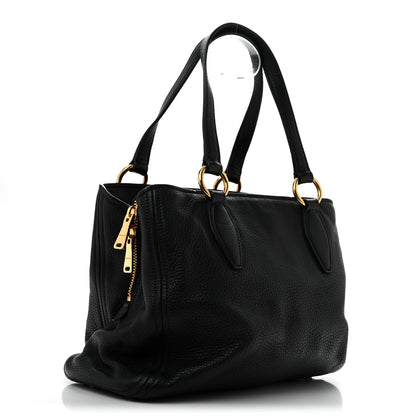 Miu Miu Vitello Daino Caribu Tote Black 3 of 14