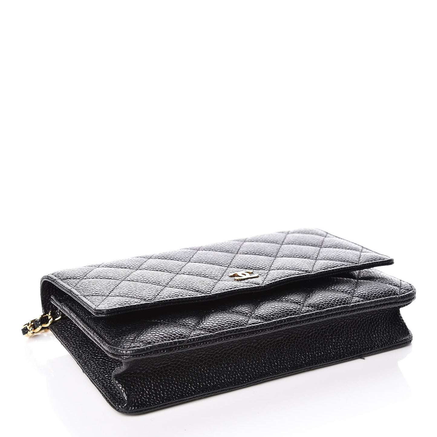 Caviar Quilted Wallet On Chain WOC Black