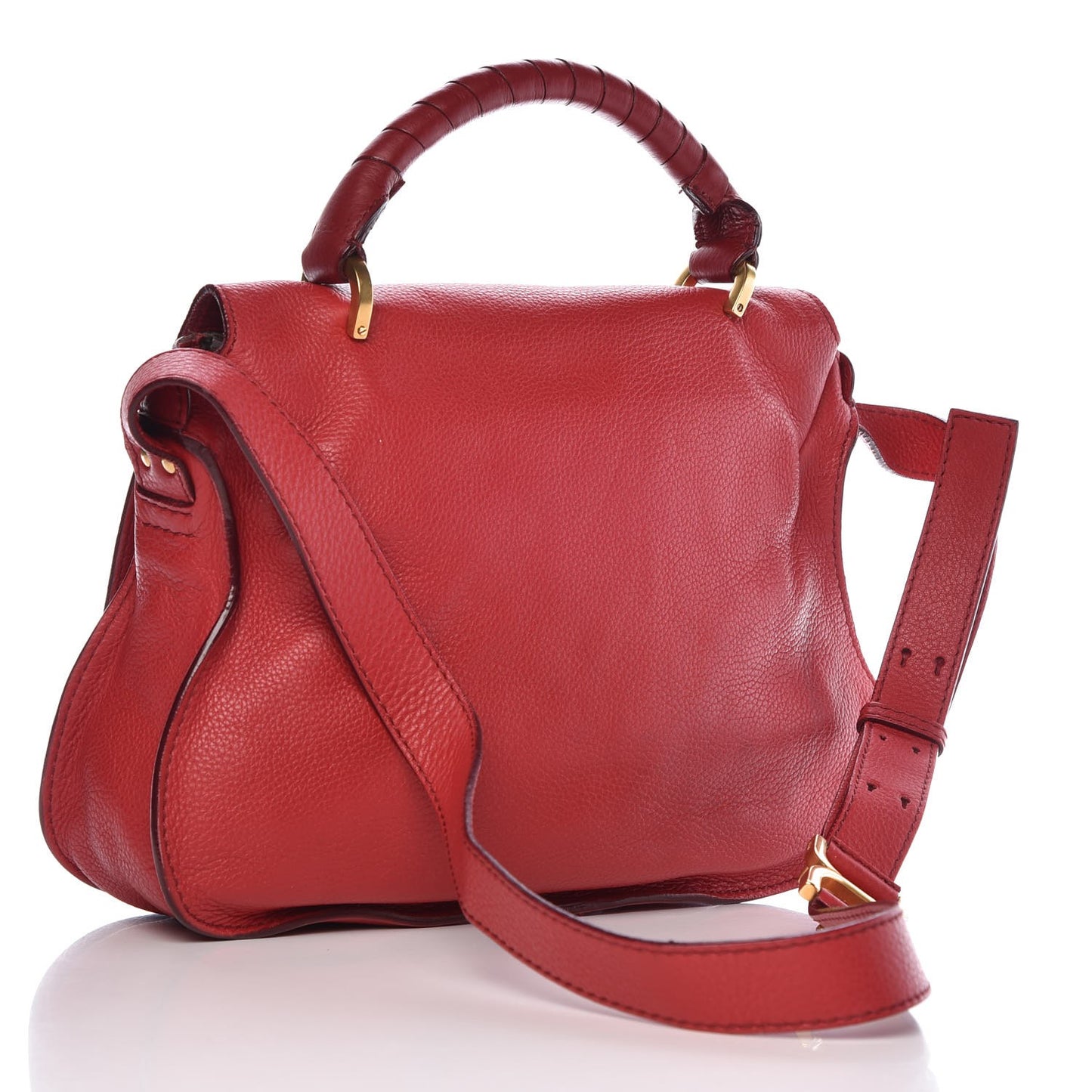 Calfskin Medium Marcie Top Handle Bag Red