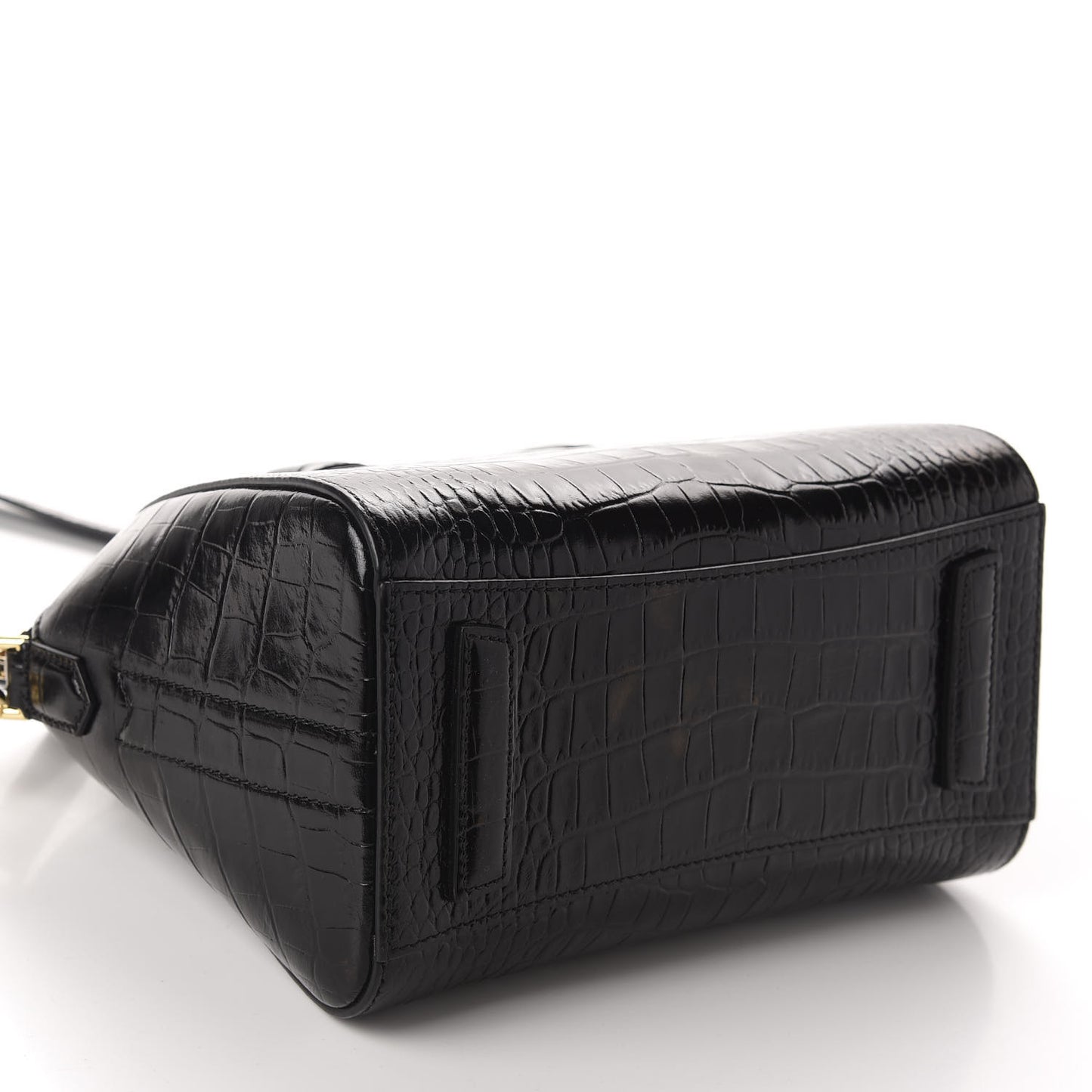 Calfskin Crocodile Embossed Mini Antigona Black