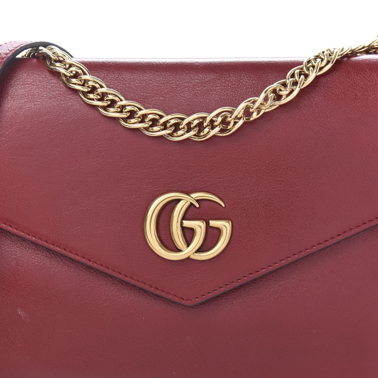Gucci Calfskin Diagonal GG Medium Thiara Double Envelope Shoulder Bag Black Red 12 of 12