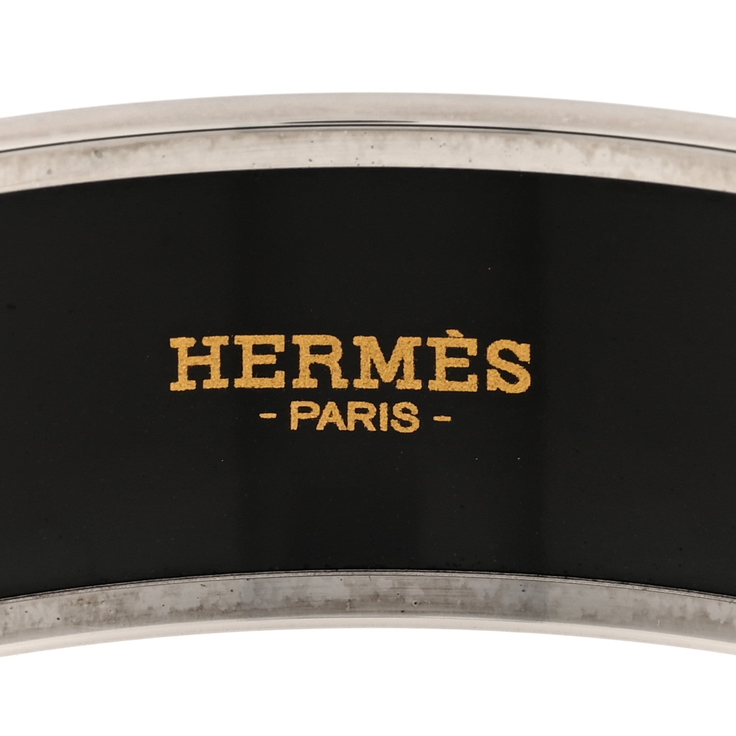 Hermes Enamel Printed Chevron Wide Bracelet 62 White 4 of 4