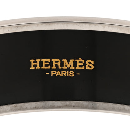 Hermes Enamel Printed Chevron Wide Bracelet 62 White 4 of 4