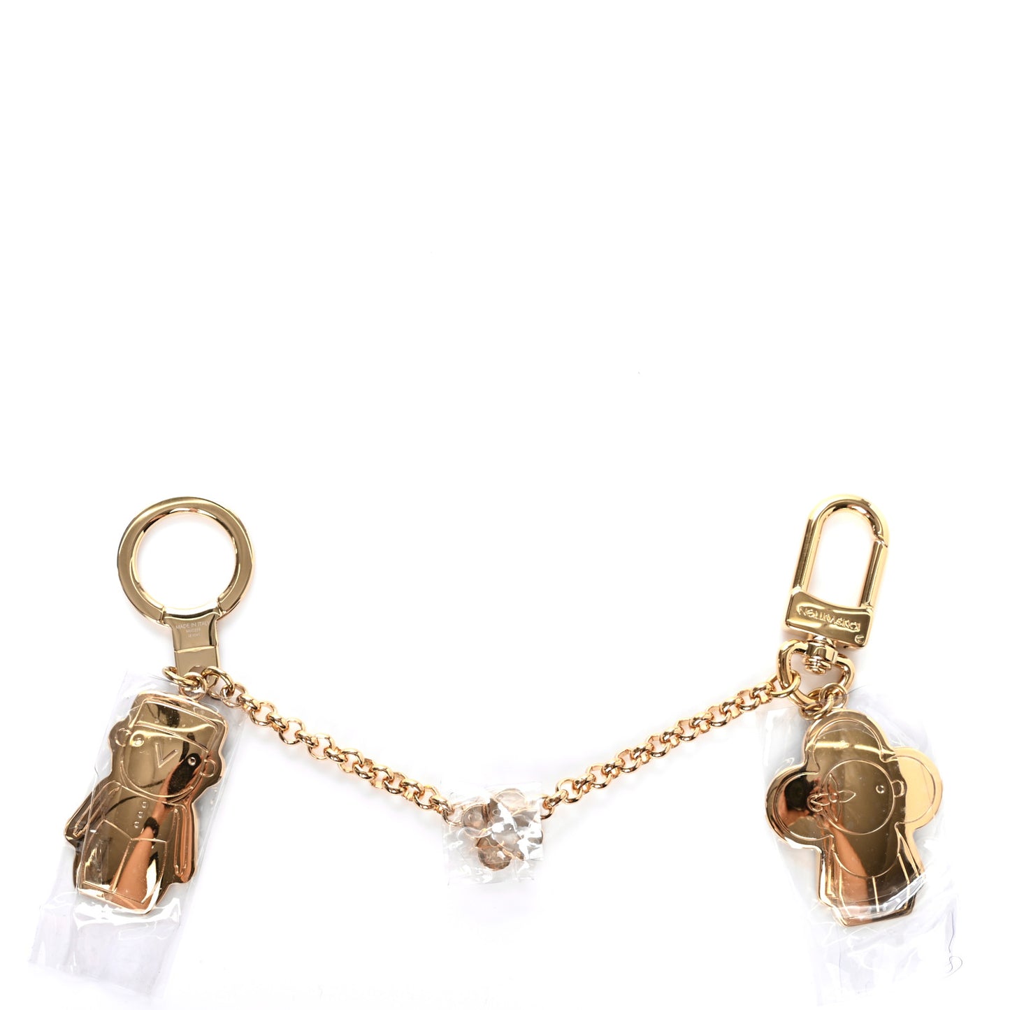 Metal Monogram Gaston & Vivienne Best Friend Bag Charm Key Holder Gold