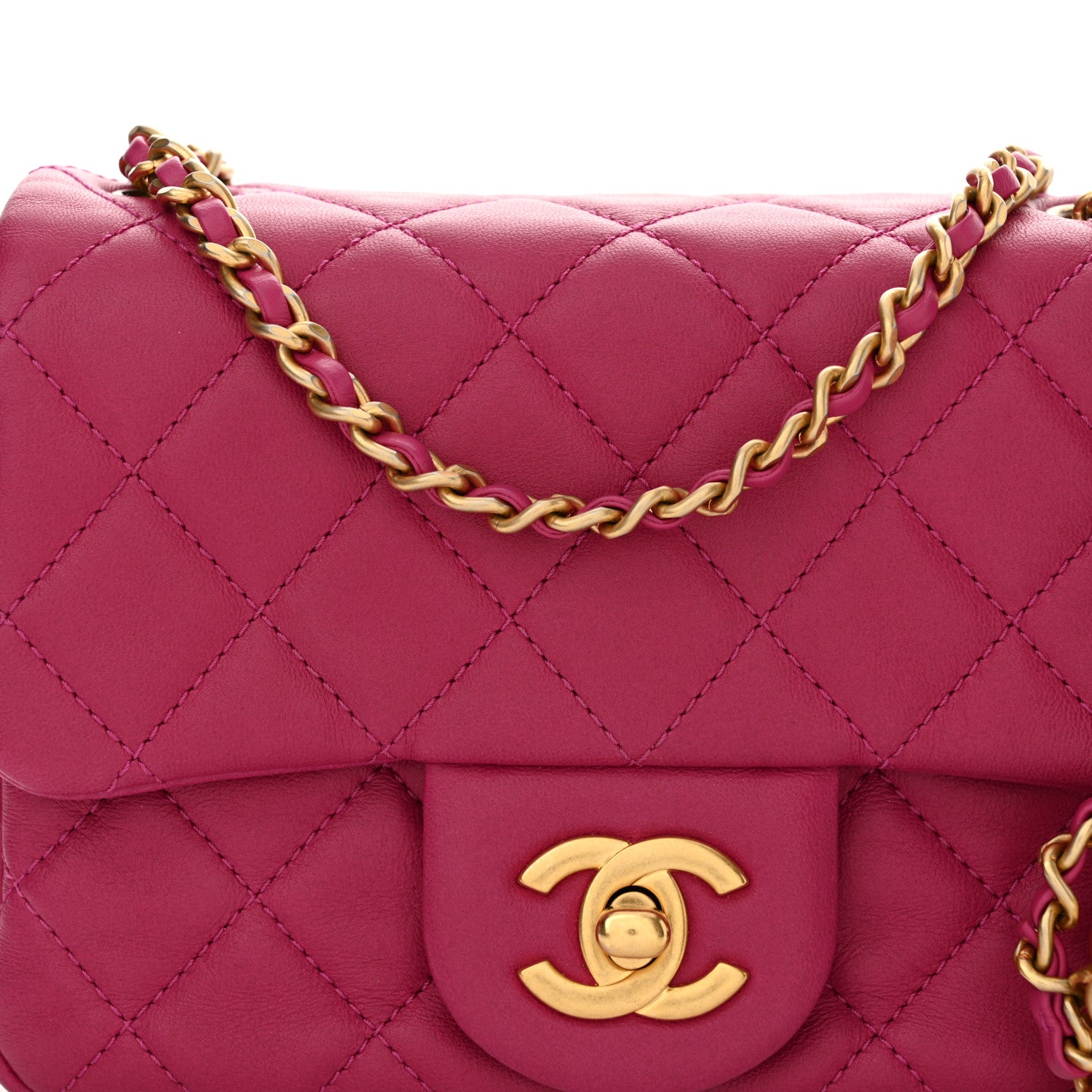 Chanel Lambskin Quilted Mini Pearl Crush Flap Purple 8 of 12