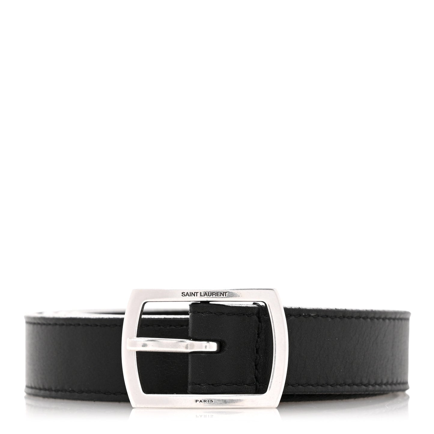 Smooth Calfskin Square Buckle Belt 100 40 Black