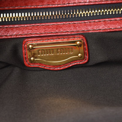 Miu Miu Nappa Frame Lux Top Handle Rosso 6 of 10