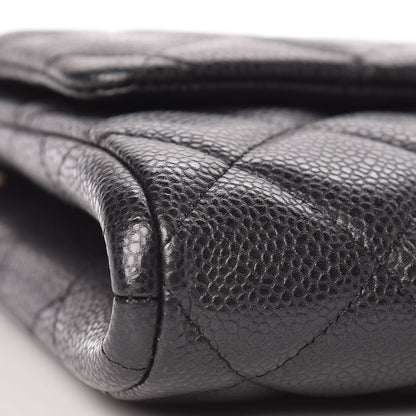 Chanel Caviar Quilted Clutch With Chain Flap Dark Grey 14 of 17