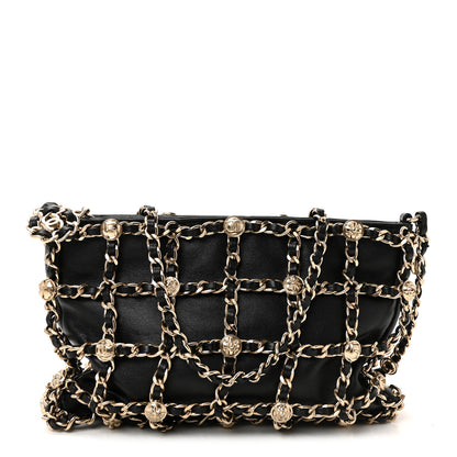 Chanel Lambskin Chain Frame Medallion Shoulder Bag Black 1 of 10