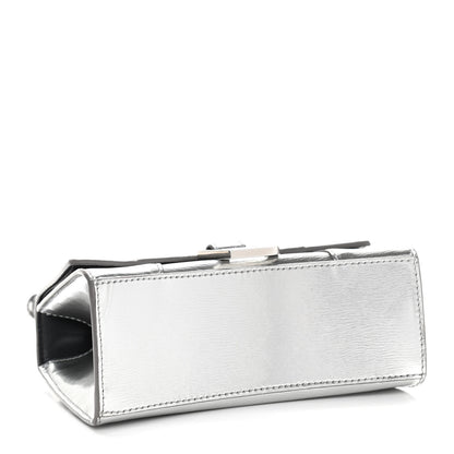 Balenciaga Metallic Textured Calfskin Hourglass Top Handle Bag XS Silver 4 of 10