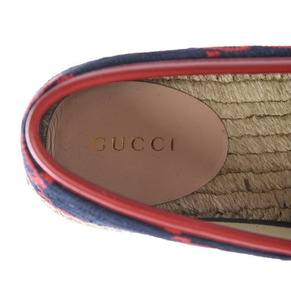 Gucci Terry Cloth GG Monogram Espadrilles 38 Blue Red 7 of 8