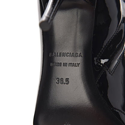 Balenciaga Patent BB Pointy Toe Ankle Booties 36.5 Black 8 of 11