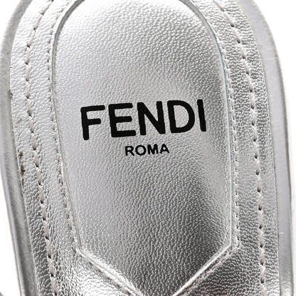 Fendi Metallic Calfskin Fendi First 95mm Slingback Sandals 36.5 Argento 8 of 18