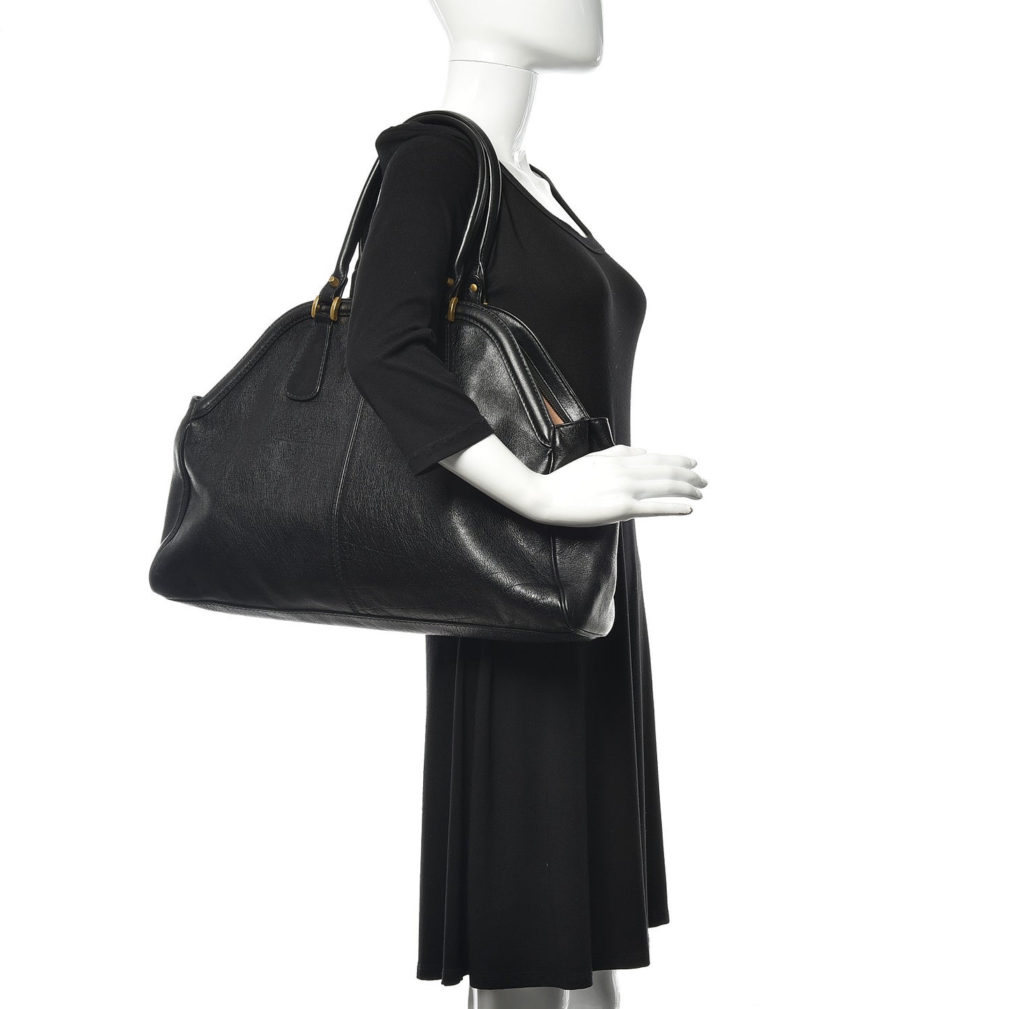 Calfskin Large Re(Belle) Top Handle Bag Black