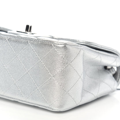 Chanel Metallic Lambskin Quilted Mini Square Flap Silver 8 of 9