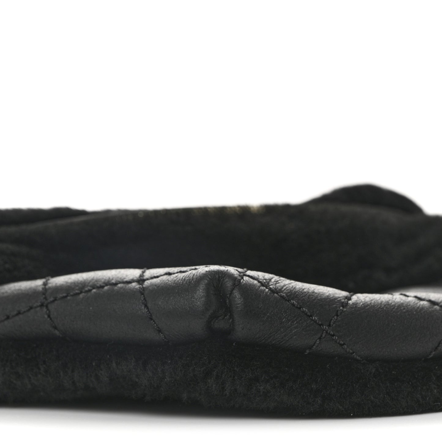 Calfskin Fur Quilted Waist Bag Fanny Pack Black