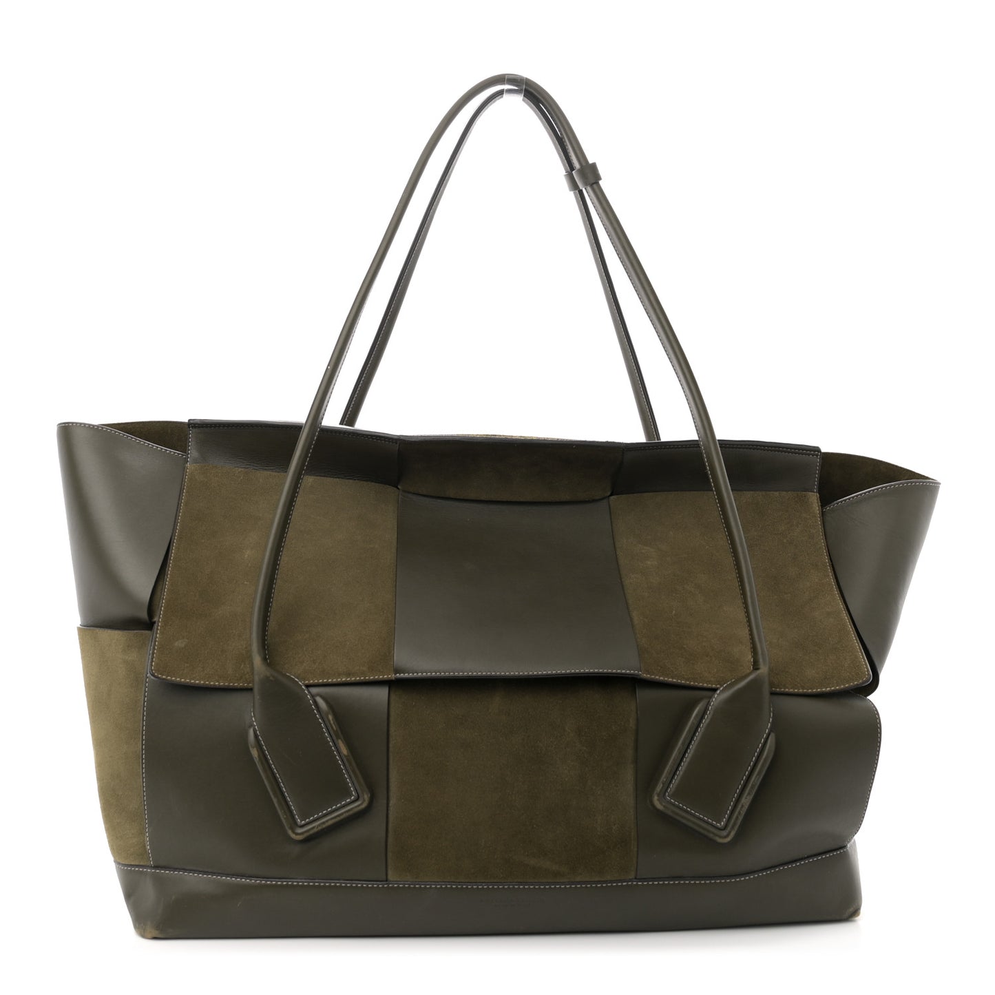Calfskin Suede Maxi Intrecciato Arco 75 Olive Oil