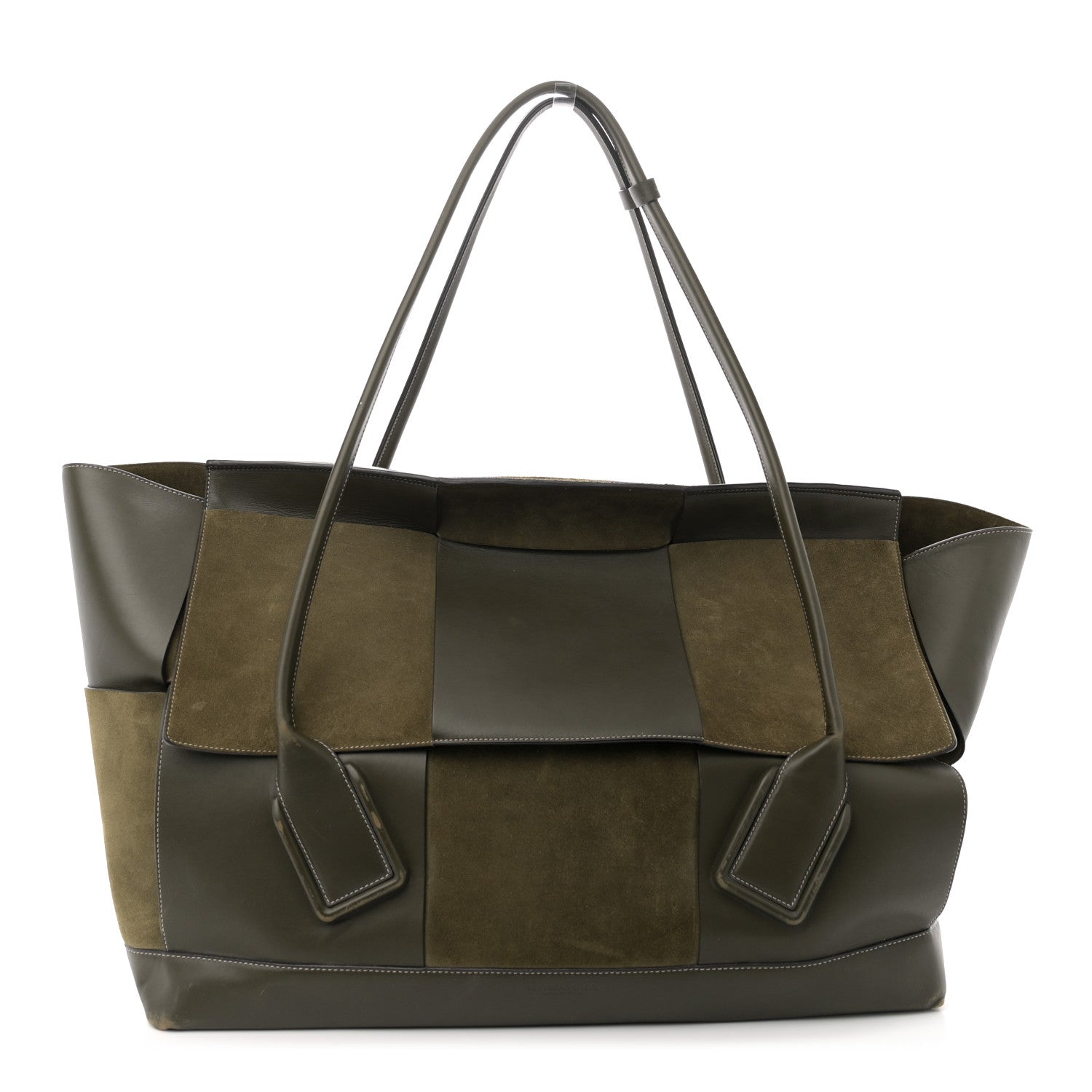 Bottega Veneta Calfskin Suede Maxi Intrecciato Arco 75 Olive Oil 1 of 16