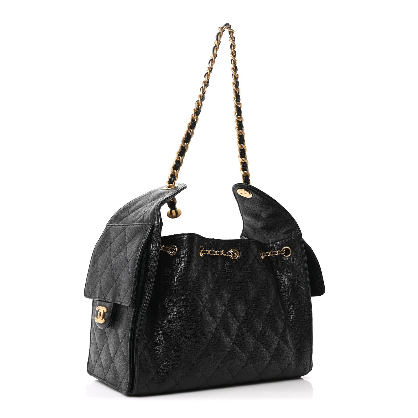 Caviar Quilted Small Chanel 25 Handbag Black