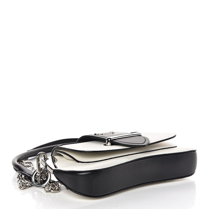 Prada City Calfskin Small Sidonie Shoulder Bag White Black 4 of 8