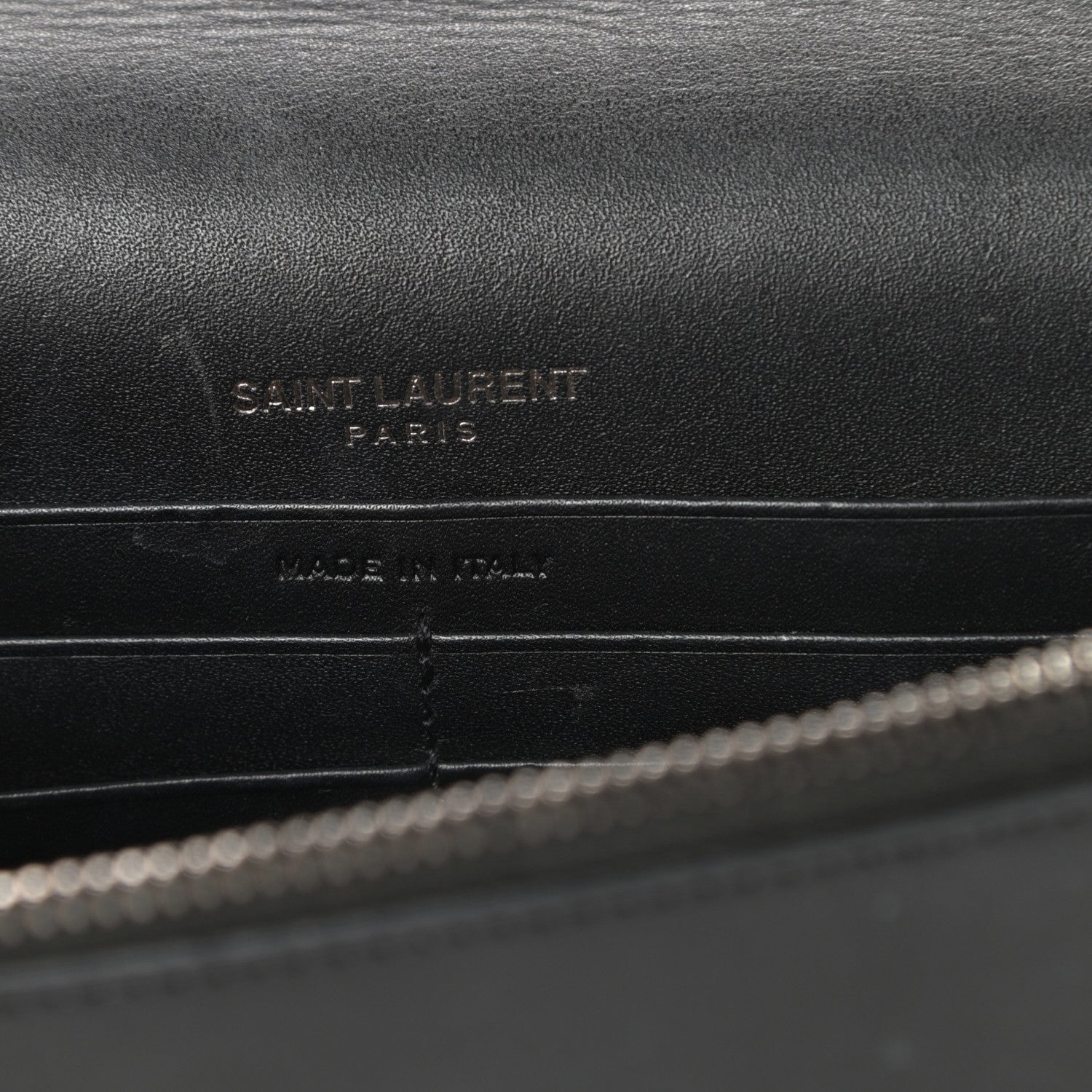 Saint Laurent Smooth Calfskin Classic Monogram Pins Kate Tassel Chain Wallet Black 6 of 18