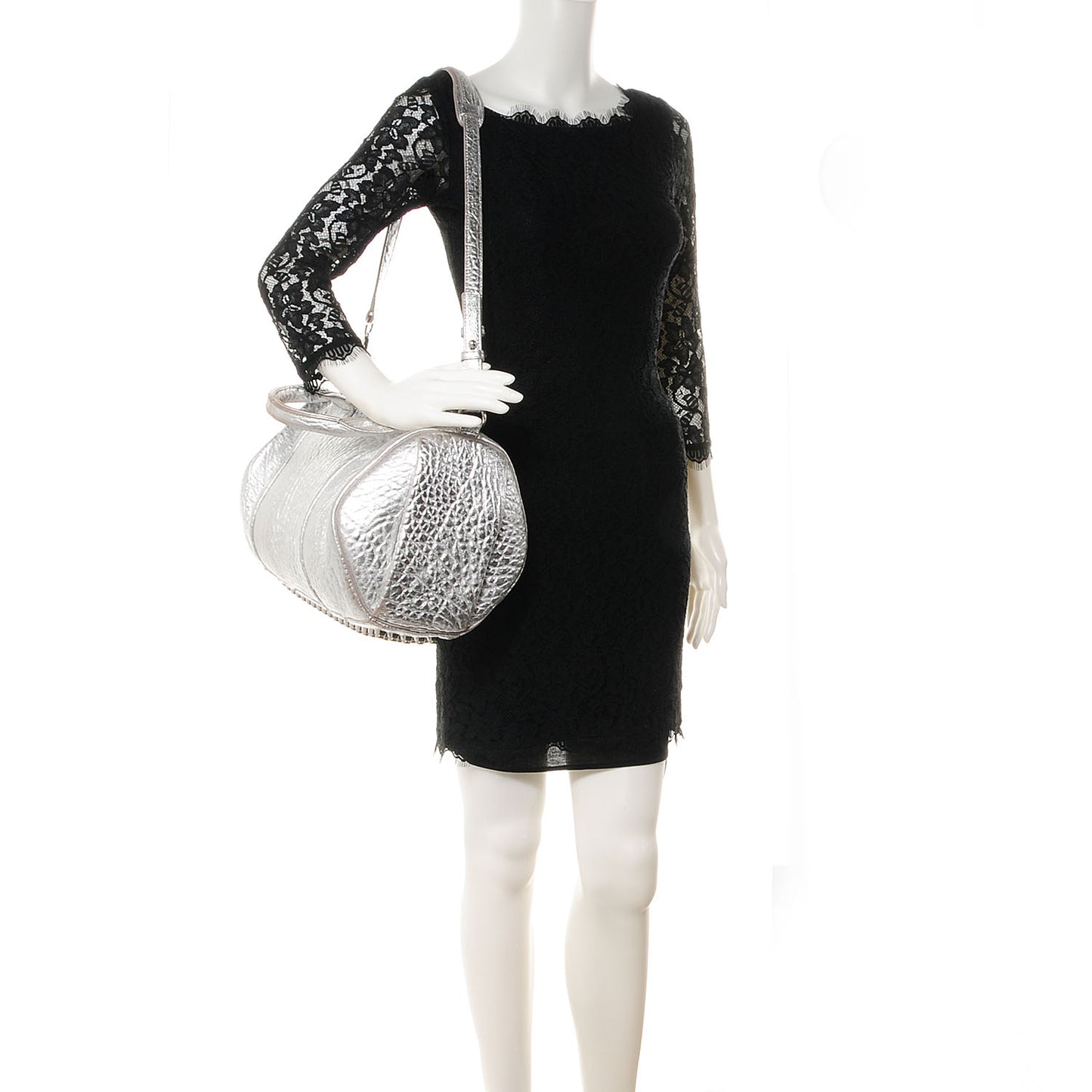 Pebbled Leather Rocco Duffel Rhodium