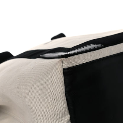 Balenciaga Cotton Canvas Calfskin M Navy Cabas Natural Black 8 of 16