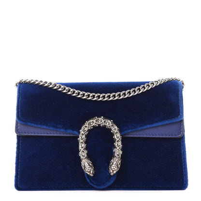 Gucci Velvet Super Mini Dionysus Shoulder Bag Cobalt 1 of 11