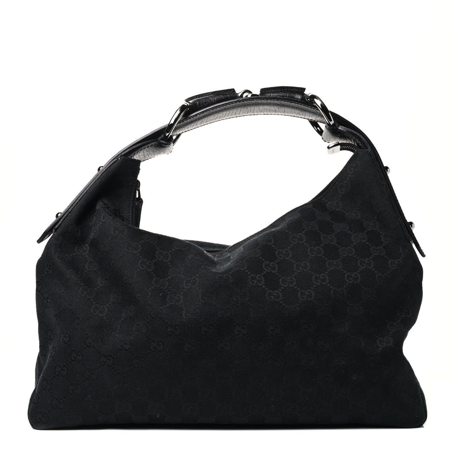 Monogram Medium Horsebit Chain Hobo Black