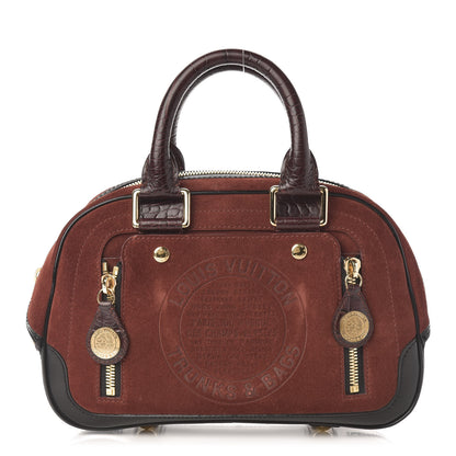 Louis Vuitton Suede Stamped Havane Bowler PM Brun 1 of 12