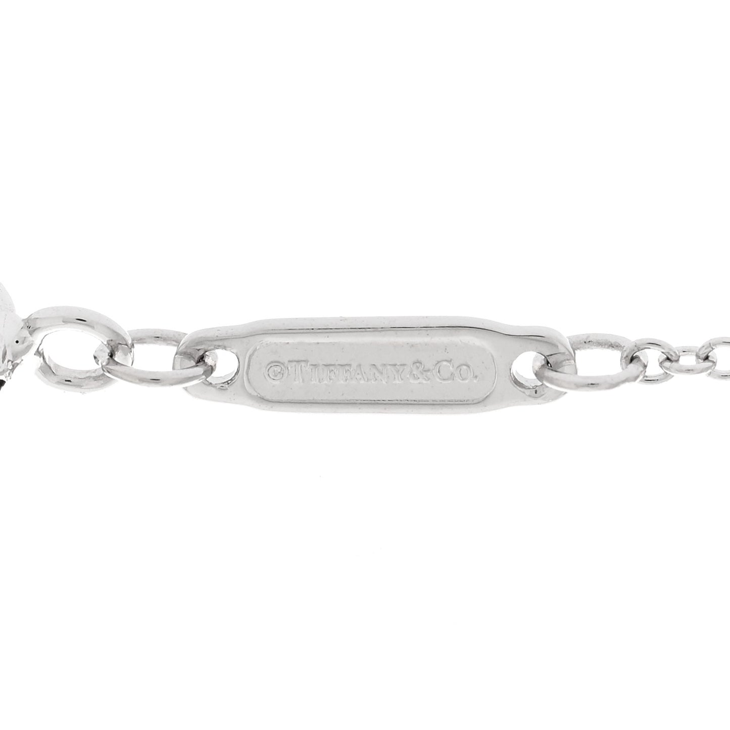 18K White Gold Small T Smile Pendant Necklace