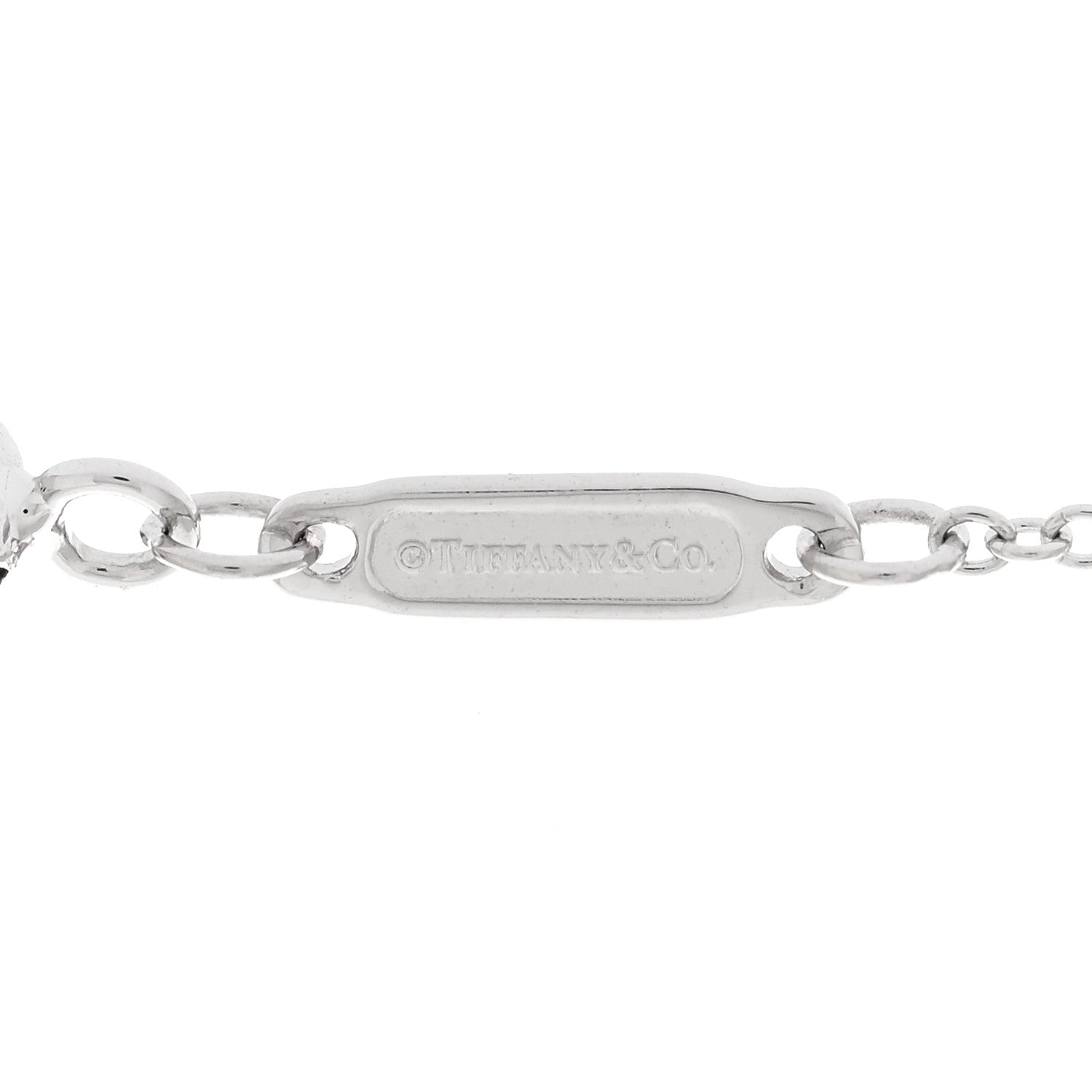 Tiffany 18K White Gold Small T Smile Pendant Necklace 4 of 5