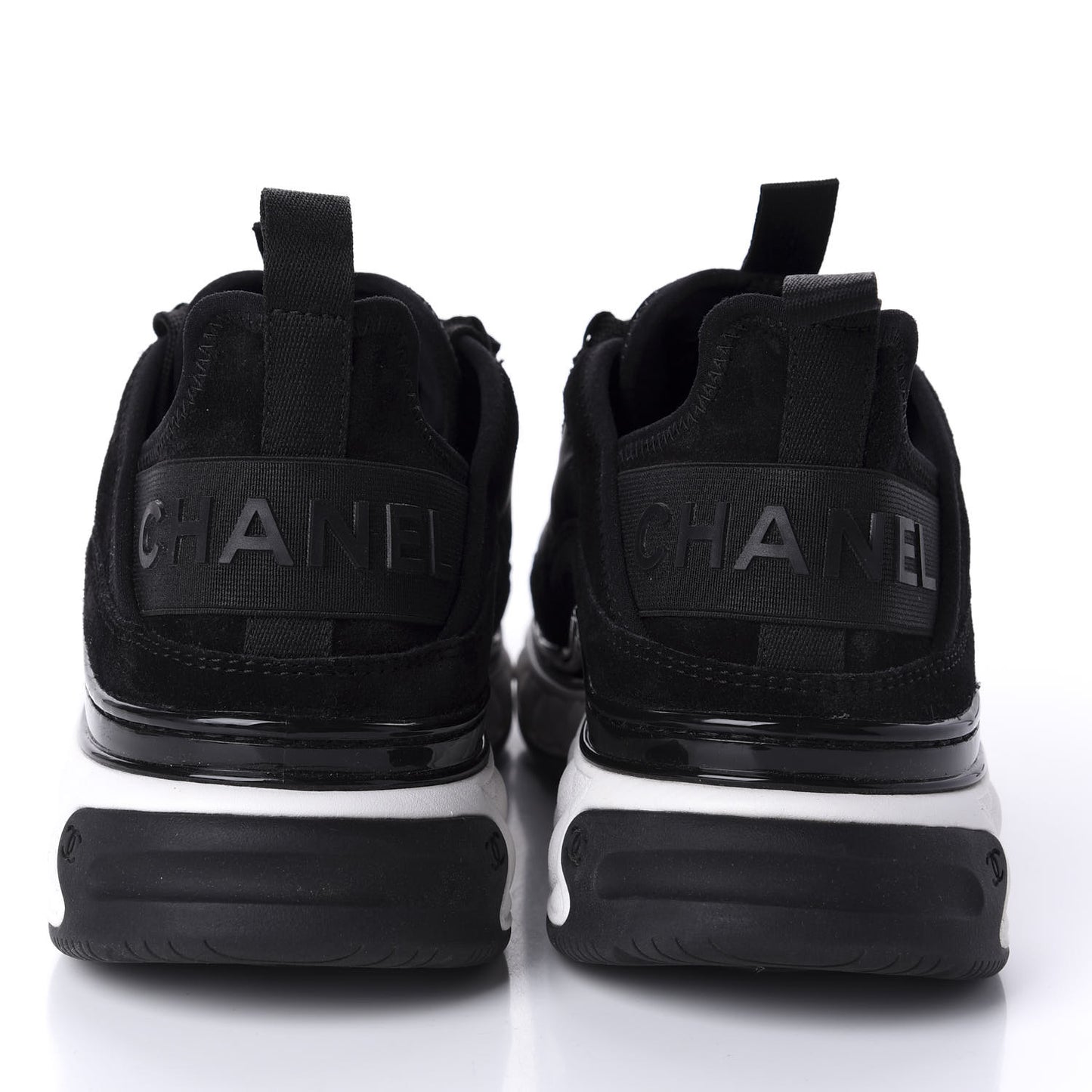 Fabric Calfskin Suede CC Sneakers 39.5 Black