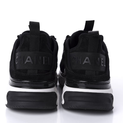 Chanel Fabric Calfskin Suede CC Sneakers 39.5 Black 6 of 10