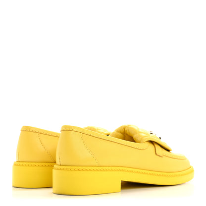 Chanel Lambskin Quilted CC Turnlock Loafers 36.5 Yellow 5 of 13