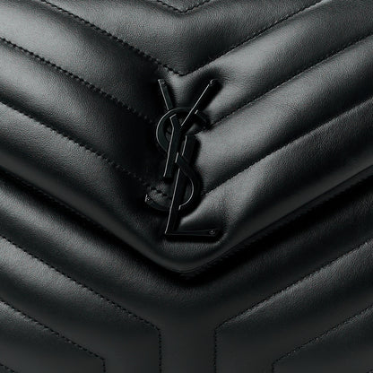 Saint Laurent Calfskin Y Quilted Monogram Monochrome Medium Loulou Chain Satchel Black 9 of 11
