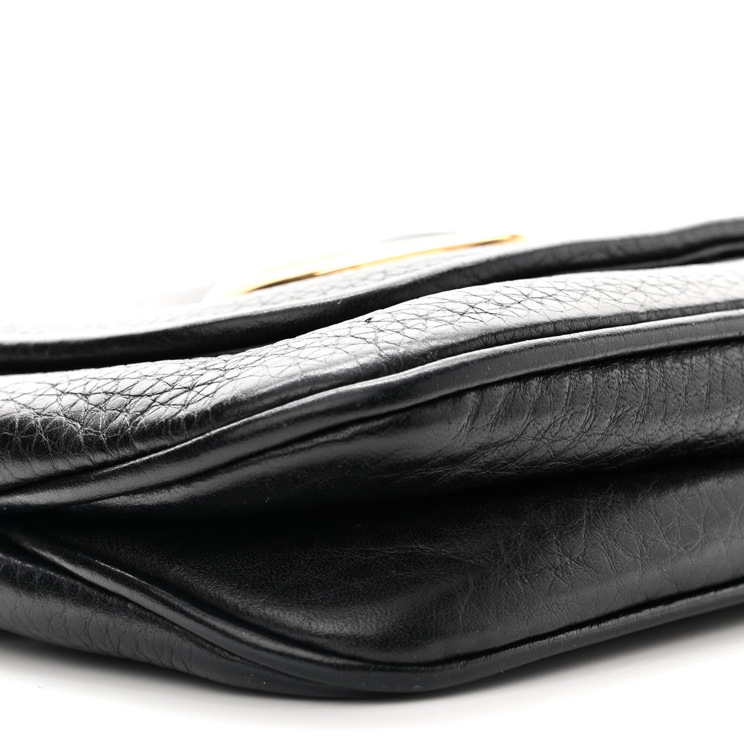 Gucci Pebbled Calfskin Small 1973 Chain Shoulder Bag Black 9 of 12