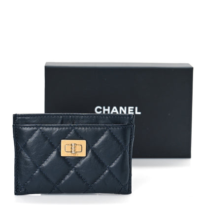 Chanel Aged Calfskin Quilted Reissue Card Holder Navy 12 of 12