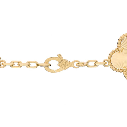 Van Cleef & Arpels 18K Yellow Gold 10 Motifs Guilloche Vintage Alhambra Necklace 4 of 7
