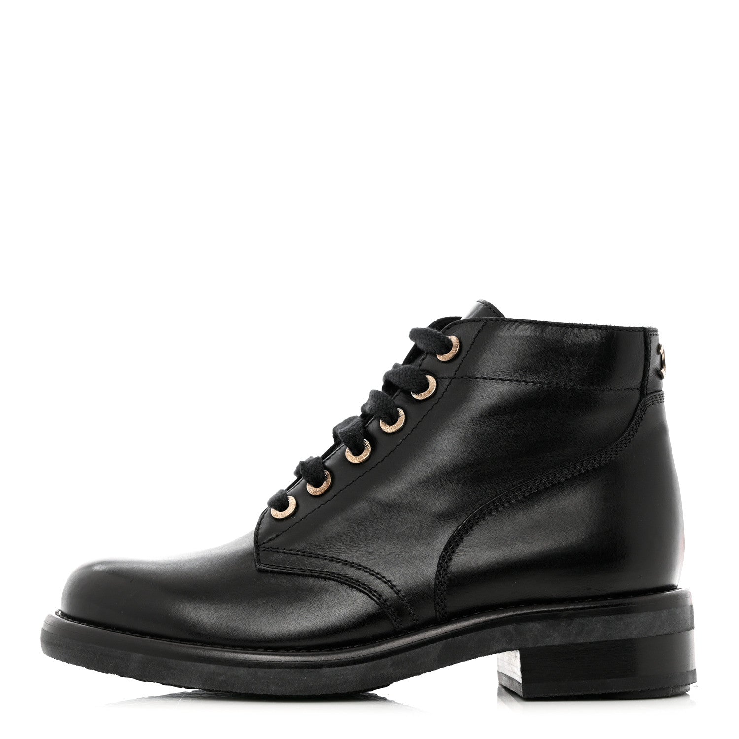 Chanel Calfskin Short Boots 36.5 Black 1 of 11