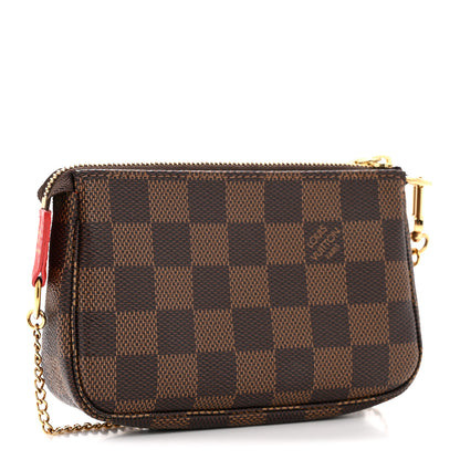 Louis Vuitton Damier Ebene 2019 Christmas Animation Mini Pochette Accessories Red 3 of 7