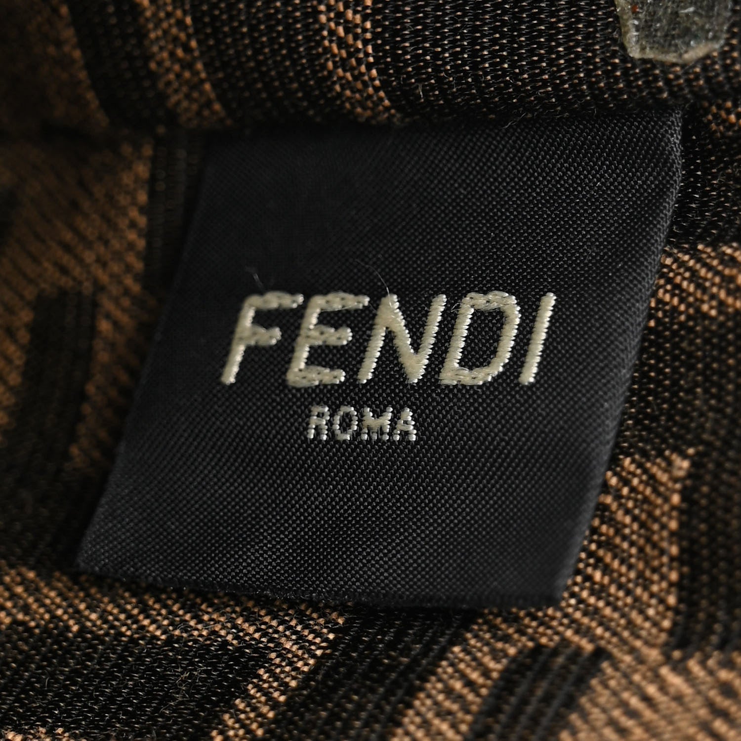 Fendi Fabric Jacquard FF 1974 Mini Baguette Tobacco Moro Black 6 of 10