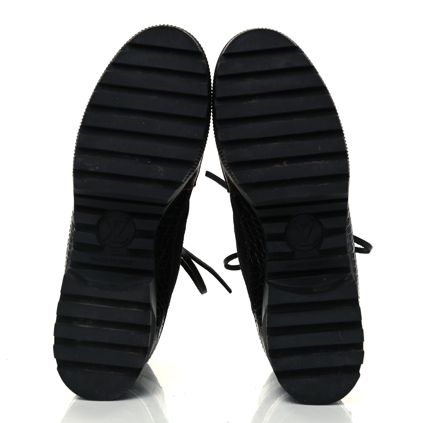 Suede Calfskin Monogram Laureate Platform Desert Boots 38 Black