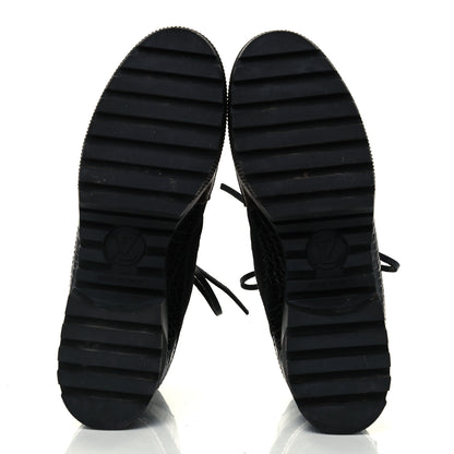 Louis Vuitton Suede Calfskin Monogram Laureate Platform Desert Boots 38 Black 7 of 10
